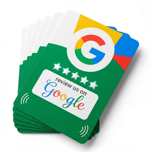 Autocollant NFC Google Review avec mini-étiquette pour cartes de visite et contrôle d'accès en vert et en marron - Product Image 3