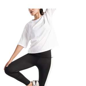 Women Oversized T Shirt Loose Fit Casual Gym Wear Breathable Soft Cotton Fitness Yoga <b>Running</b> Sports Plain White T Shirt - Product Image 4