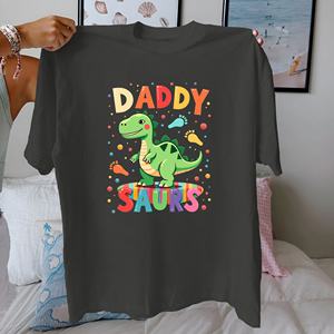 DADDY SAUR S T-shirt imprimé décontracté pour femme Comfort Fit 100% pur coton tricoté - Product Image 4