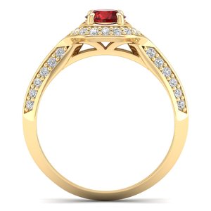 REYES Timeless 925 Sterling <b>Silver</b> Moissanite Engagement <b>Rings</b> High Quality 0.5Ct <b>Garnet</b> Gemstone Wedding Bridal Fine Jewelry - Product Image 4