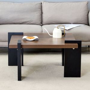 Tavolino da Caffè Moderno Minimalista in MDF Color Noce, Dimensioni 31.5, per Soggiorni e Aree Relax - Product Image 3