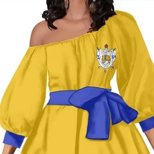 Robe décontractée à épaules dénudées Sigma Gamma Rho pour femmes, vêtements de sororité grecque, robe à manches longues élégante, vente en gros personnalisée - Product Image 6