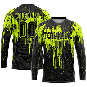 Maillot de football numérique néon vert lime avec graphique personnalisé par sublimation, kit de football fluorescent respirant, ensemble de match pour homme, vêtements de sport - Product Image 5