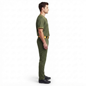Uniforme de baseball professionnel pour hommes, 100% polyester, haute performance, respirant, anti-transpiration, manches courtes - Product Image 4