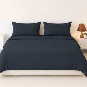Luxury Midnight Ash 300 TC Pure Cotton Solid Bedsheet for Home and Hotel Bedding and Soft <b>Comfortable</b> Fabric Available for Sale - Product Image 2