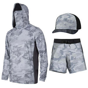 Ensemble de sous-vêtements de chasse camouflage haute performance pour homme, respirant, protection UV, séchage rapide, chemise de pêche à capuche avec masque, short et chapeau, 3 pièces - Product Image 6