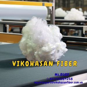 Polyester de haute qualité 15D/20D HC Slick White Staple Virgin Vikohasan, ignifuge et recyclable, pour verre et béton - Product Image 2