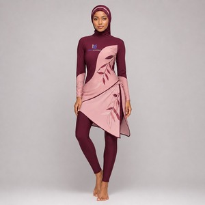 Conjunto Burkini Modesto de 4 Piezas, Casual, Talla Grande, Manga Larga, Alta Calidad, Ecológico, Transpirable, de Secado Rápido, Diseño Premium para Mujer - Product Image 1