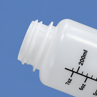 Botella de Boca Ancha de HDPE de 8oz/16oz con Escala Graduada y Tapa de PP, Recipiente para Muestras Químicas para Uso en Laboratorio, Suministro de Fábrica