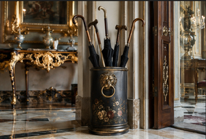 Antique Brass Metal Umbrella <b>Stand</b> One-Sided Capacity Freestanding Holder for Hotel Lobby Decoration - Product Image 2