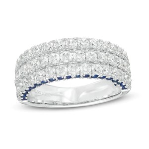 Anillo Unisex de Lujo Imperial Jewels con Incrustaciones de Perlas de Agua Dulce, Diamantes Blancos y Detalles de Zafiro Azul en Plata de Ley - Product Image 1
