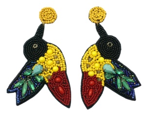 Pendientes colgantes de alas religiosas Unisex de tendencia con diseño de bordado de alas multicolor Popular para regalos de fiestas de bodas - Product Image 1