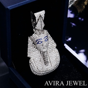 Colgante de Moissanita con Diseño de Faraón Egipcio, Estilo Hip Hop, Joyería VVS Iced Out en Plata 925 - Product Image 6