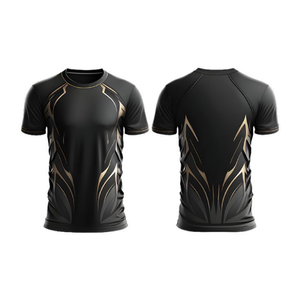 Maillot de football de performance pour hommes – Sublimation personnalisée, dégradé rouge et bleu, séchage rapide, évacuation de l'humidité, coupe athlétique. - Product Image 3