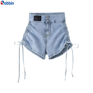 Shorts de Mezclilla Transpirables, Ajustados, Elásticos, con Cordón, Diseño Moderno para Chicas y Mujeres, Casuales, de Verano, Ultra Cortos, de Cintura Alta - Product Image 5