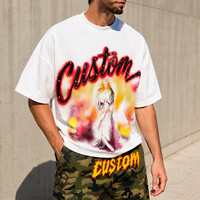 T-shirt surdimensionné pour homme de haute qualité, personnalisé, à épaules tombantes, en coton, imprimé numériquement, tissu tricoté anti-rides et anti-bouloches
