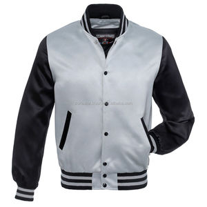 Blouson de baseball à logo personnalisé pour hommes, veste d'hiver Varsity Letterman en satin Streetwear à capuche par tous les temps avec broderie privée 3D - Product Image 6