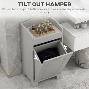 Mobiletto Moderno Ecologico per Lavanderia in Rattan e Bambù Bianco con Piano Ribaltabile e Cesto Portabiancheria da 5L - Product Image 4