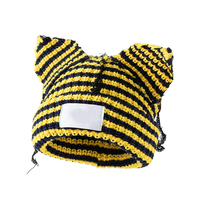 Gorro de Punto con Estampado Digital de Cerdito, Unisex, para Adultos, Cálido para Invierno, 100% Acrílico, Cubre Orejas