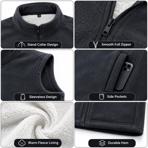 Chaleco de Forro Polar para Hombre con Logotipo Personalizado, Transpirable, Corte Ajustado, Sin Mangas, Cierre Completo, para Uso en Exteriores, Precio Económico al por Mayor - Product Image 6