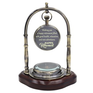 Horloge de bureau traditionnelle en laiton, mouvement mécanique, design circulaire, silencieuse, sans tic-tac, sonnerie horaire - Product Image 4