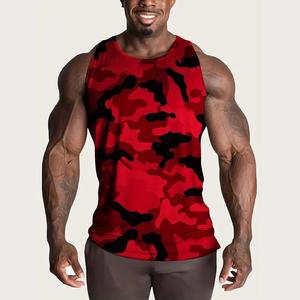 Camisetas sin mangas de cuello alto para hombre, 100% algodón, corte formal, longitud regular, estilo vintage lavado, estampado de leopardo en la parte delantera - Product Image 2