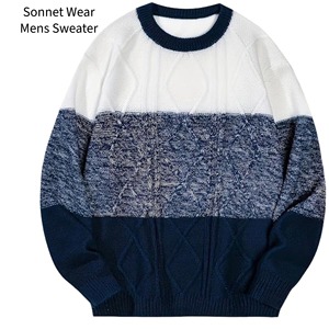 Pull en tricot décontracté pour homme, 100% coton, manches longues, logo sur le devant - Product Image 4