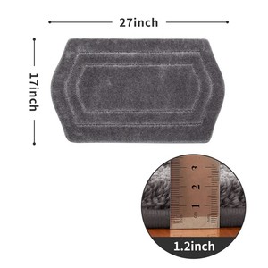 Tapis de bain rectangulaire moderne en chenille grise, antidérapant avec dos en caoutchouc, épais et moelleux, pour usage domestique - Product Image 6
