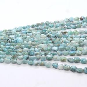 Perles de Larimar naturel AAA, lisses et irrégulières, 6-7 mm, pierres précieuses bleues, perles lisses polies, brin de 16 pouces pour la création de bijoux - Product Image 6