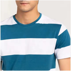 <b>Men</b> Oversized Cotton <b>T</b> <b>Shirt</b> Crew Neck Short Sleeve <b>Striped</b> Casual Daily Wear - Product Image 4