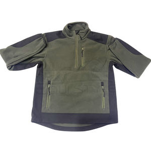 Veste coupe-vent softshell verte grande taille à manches longues et col roulé, design personnalisé, pour la chasse, les voyages et les activités de plein air, pour hommes - Product Image 1