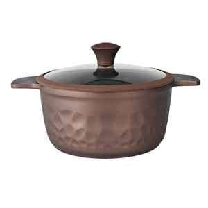 Marmite de cuisson en cuivre martelé et acier inoxydable avec couvercle, compatible induction et gaz, passe au lave-vaisselle et au four - Product Image 4