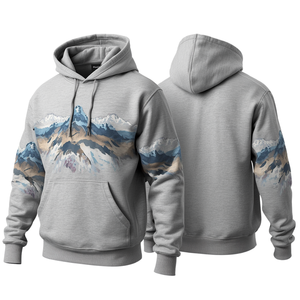 Sudadera con Capucha Extra Grande de Lujo para Hombre, 100% Algodón, con Diseño Inspirado en la Montaña - Product Image 2