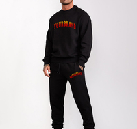 Ensemble de sweat-shirts noirs pour homme Yourbrand, col rond, en molleton, décontracté, pour l'automne, impression par transfert thermique, logo en lettres sur le devant