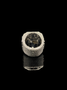 Moissanite Bold Royal Ice Luxury Silver Plated 0.5 Carat Unisex <b>Ring</b> - Product Image 6