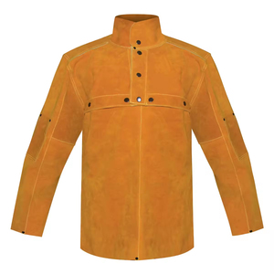 Chaqueta de Seguridad Ignífuga y Resistente a las Llamas para Soldador, Ropa de Trabajo de Cuero Vacuno Dividido FR, Precio al por Mayor, Chaquetas de Soldadura - Product Image 1