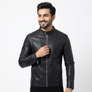 Veste en cuir élégante pour homme, modèle 2026, la plus vendue, personnalisable, respirante, coupe oversize avec col à capuche, idéale pour l'hiver - Product Image 4
