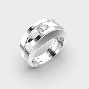 Anillo de Diamante Moissanite de Corte Redondo de Plata de Ley 925 de Lujo, Anillo de Pareja Unisex, Anillo de Compromiso Sencillo, Anillo de Boda - Product Image 4