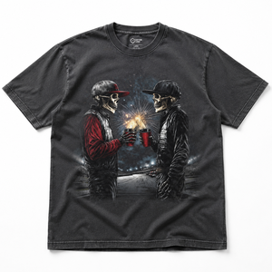 Camiseta Vintage de Algodón Grueso de 300 g/m² para Hombre, Talla Grande, Lavado Ácido, Estampado en Serigrafía, Estilo Urbano - Product Image 1