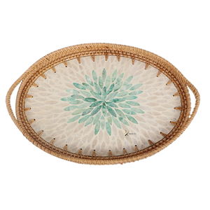 Rattan Eco-Friendly Folding <b>Tray</b> Plates Afternoon Tea Serving Food <b>Snacks</b> Dessert Fruit Dry Sweets Cake Storage Baskets - Product Image 2