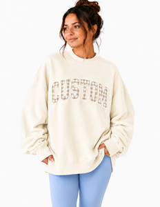 OEM ODM Custom Design Womens Winter Casual Streetwear Fleece <b>Mock</b> <b>Neck</b> Oversized Long Sleeve Sweatshirt Pullover <b>Top</b> - Product Image 1