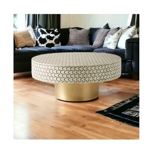 Tabouret en os incrusté antique, best-seller, mobilier en os incrusté de qualité indienne, très demandé, nouveau design, tabouret rond en os incrusté - Product Image 6
