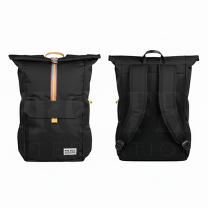 Sac à dos en cuir véritable imperméable à enroulement, léger, pour ordinateur portable, sac de voyage décontracté, extérieur, avec port USB personnalisé et design multi-poches - Product Image 4