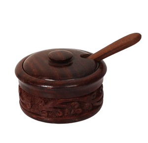 Premium Quality Unique Wood Sugar and Salt <b>Pot</b> And Bowl Spice <b>Pot</b> Herb Canister Pickle <b>Jam</b> Jar - Product Image 4