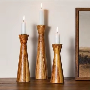 Portavelas de Madera, Adorno Decorativo de Lujo para la Decoración Interior del Hogar Moderno - Product Image 4