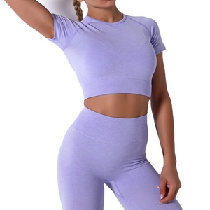 Vêtements de sport personnalisés, vêtements d'entraînement pour femmes, soutien-gorge de sport à manches longues, leggings, ensembles de fitness sans couture, ensemble de yoga - Product Image 6