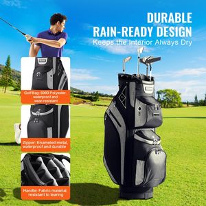 14 vie Organizer Top 36 'Premium nero Golf Cart Bag 13 tasche resistente maniglie antipolvere cinghie staccabili per gli uomini - Product Image 3