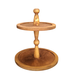 Vintage Handmade Olive <b>Wood</b> 3 Tiered Serving Tray <b>Rustic</b> Cake Stand Wooden Dessert Platter For Home Kitchen Wedding And Party - Product Image 3