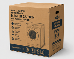Carton d'emballage haute résistance antichoc pour machine à laver 70x70x90cm, boîte en papier kraft robuste fabriquée au Vietnam - Product Image 1