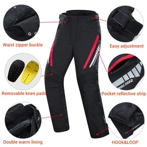 Motorcycle Leather Cordura Riding Pants with CE Removable <b>Knee</b> & Hip <b>Protectors</b> | Waterproof Biker Trousers | Hike Impex - Product Image 5